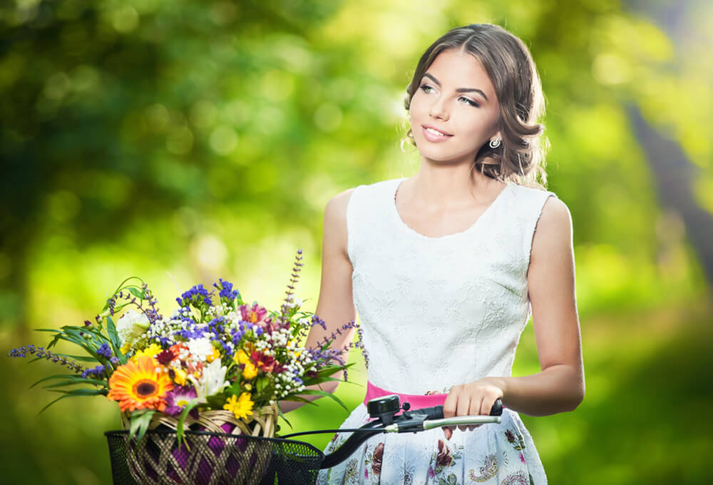 Girl and flowers belong together