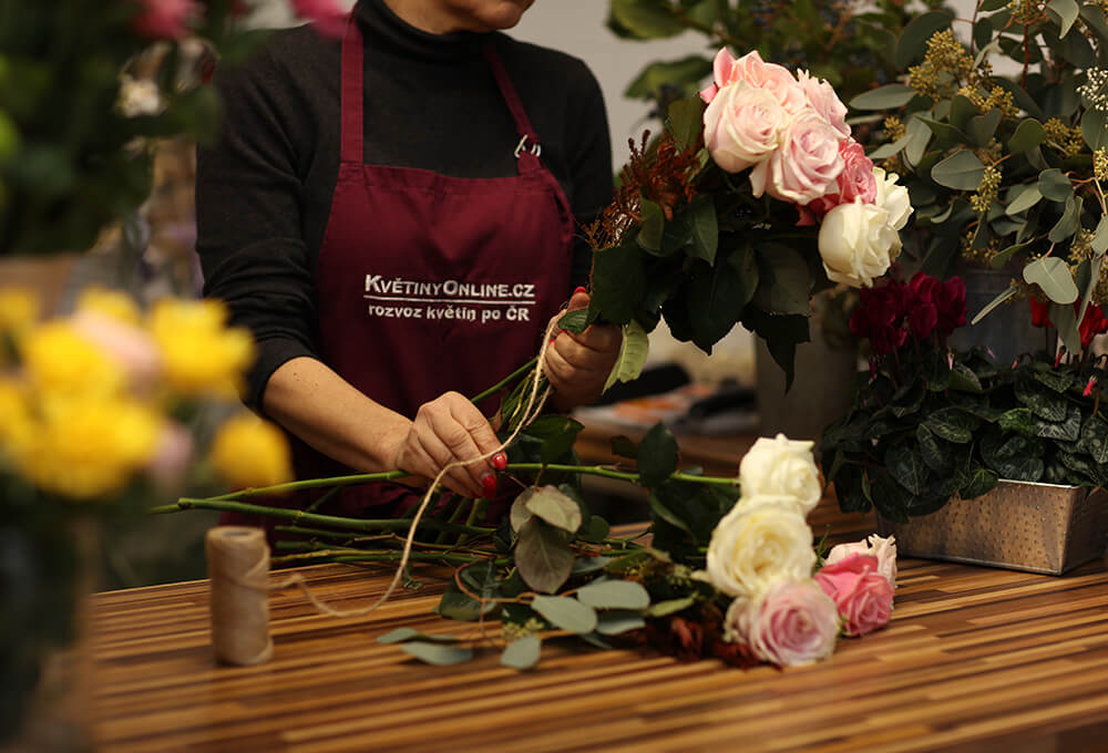 Trim the stems before placing the bouquet in a vase.