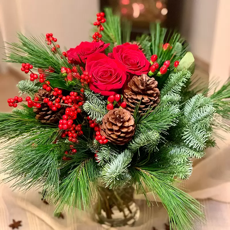 Šťastné a veselé - vánoční kytice